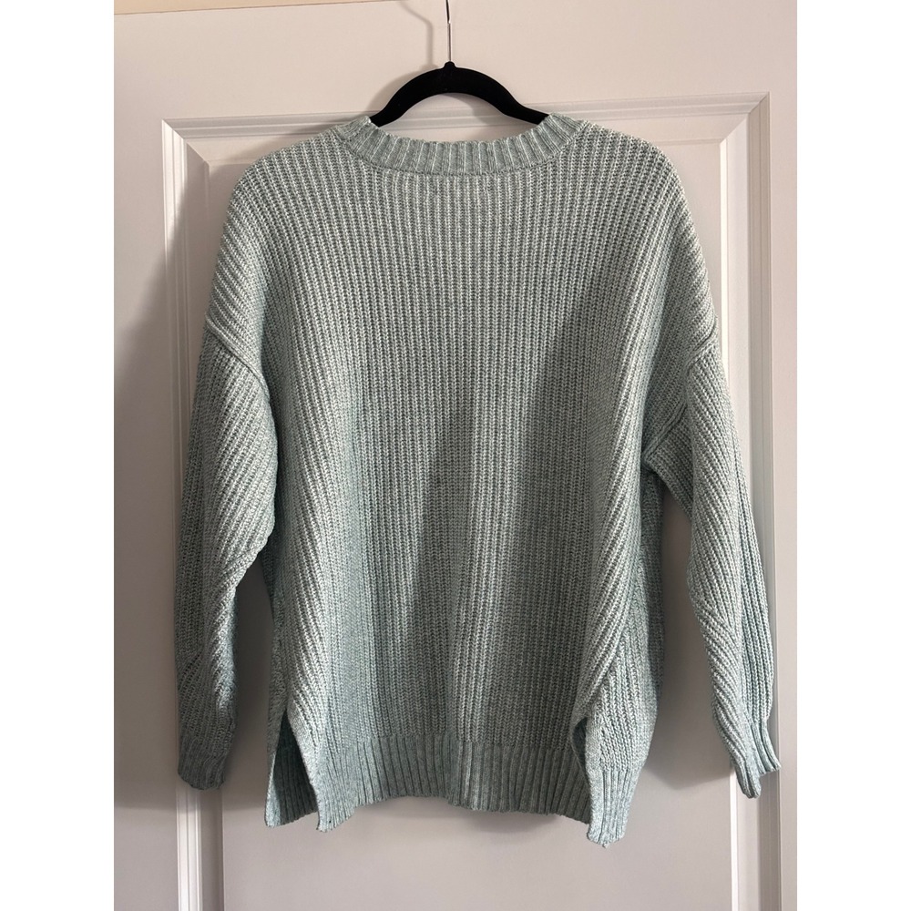 American‎ Eagle Outfitters Light Blue Ribbed Knit Sweater - Picture 2 of 6